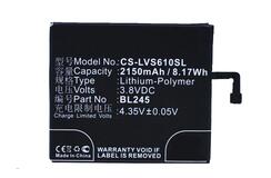 Купить Аккумуляторная батарея для Lenovo CS-LVS610SL S60 3.8V Black 2150mAh 8.17Wh