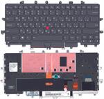Клавиатура для ноутбука Lenovo ThinkPad (X1) с подсветкой (Light), с указателем (Point Stick), крепления (Fastening) Black, Black Frame, RU